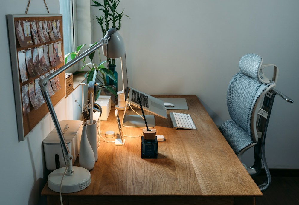 Illustrative Grey Desk Lamp