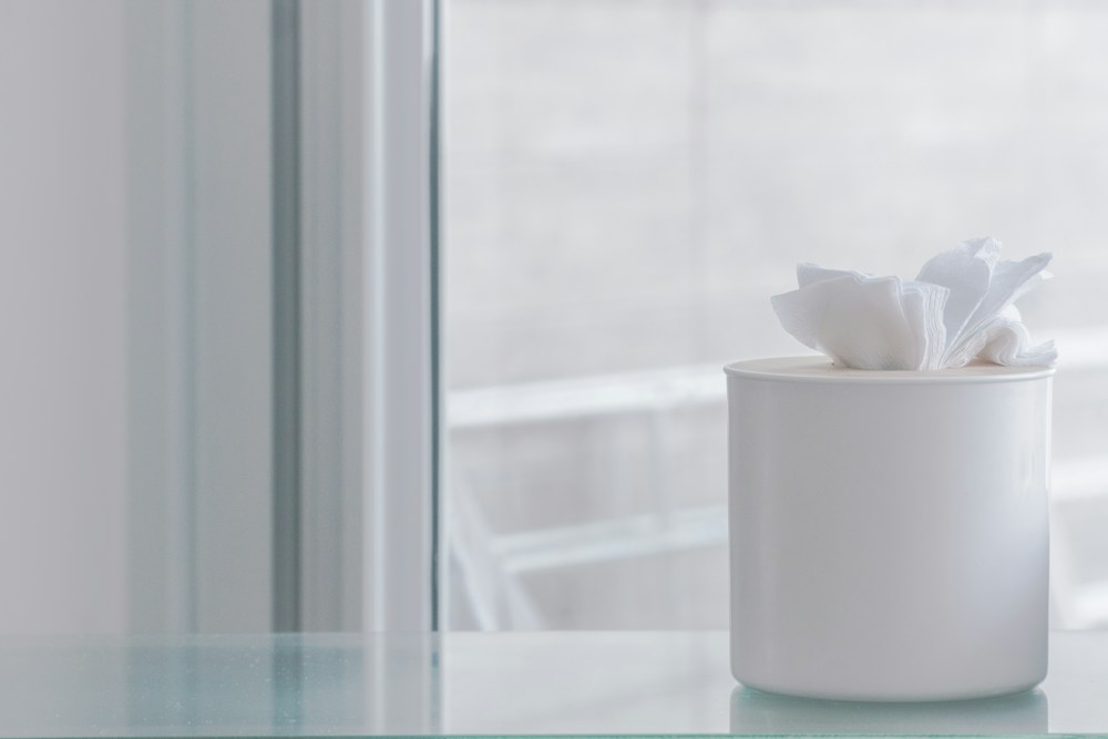 Illustrative White Facial Wipes Dispenser